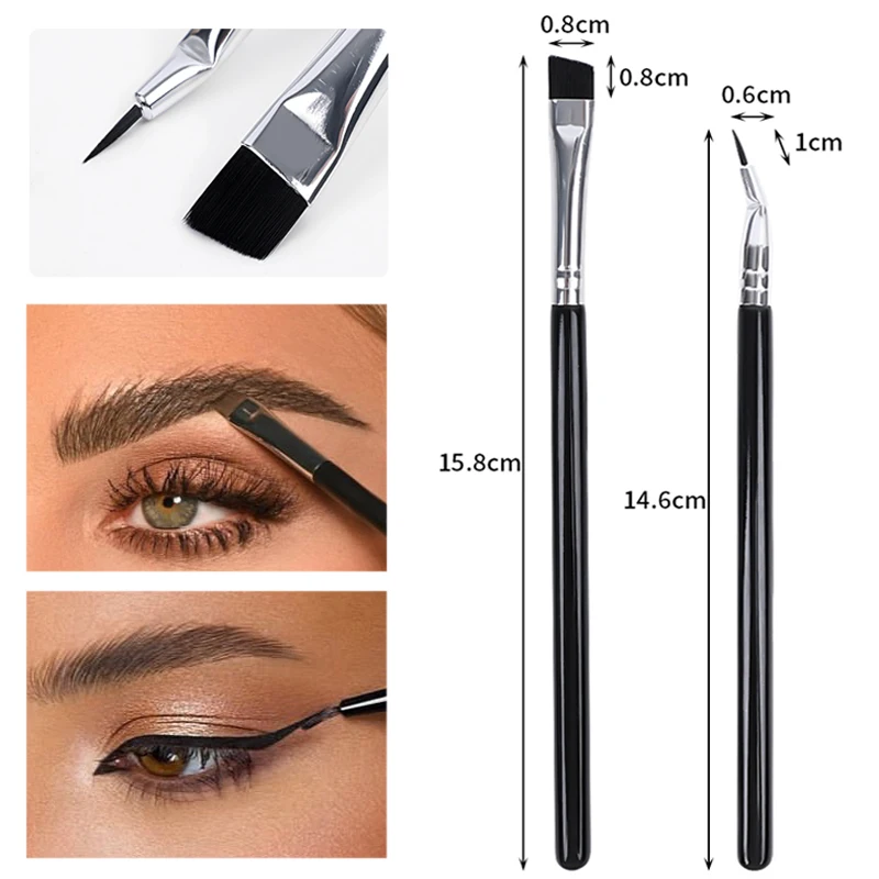 

Professional Angled Eyeliner Brushes Soft Angled Eyebrow Eyeliner Contour Makeup Brushes Portable Women Makeup Cosmetic Tools