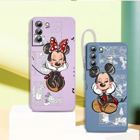 mickey love minnie disney phone case for samsung galaxy s21 s22 pro s20 fe s10 note 20 10 plus lite ultra liquid rope cover