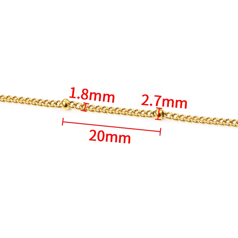 Fashion Vacuum Plating Gold Side Chains With Beads Stainless Steel Jewerly Making Supplies Accessorie DIY Women Necklace Tassel