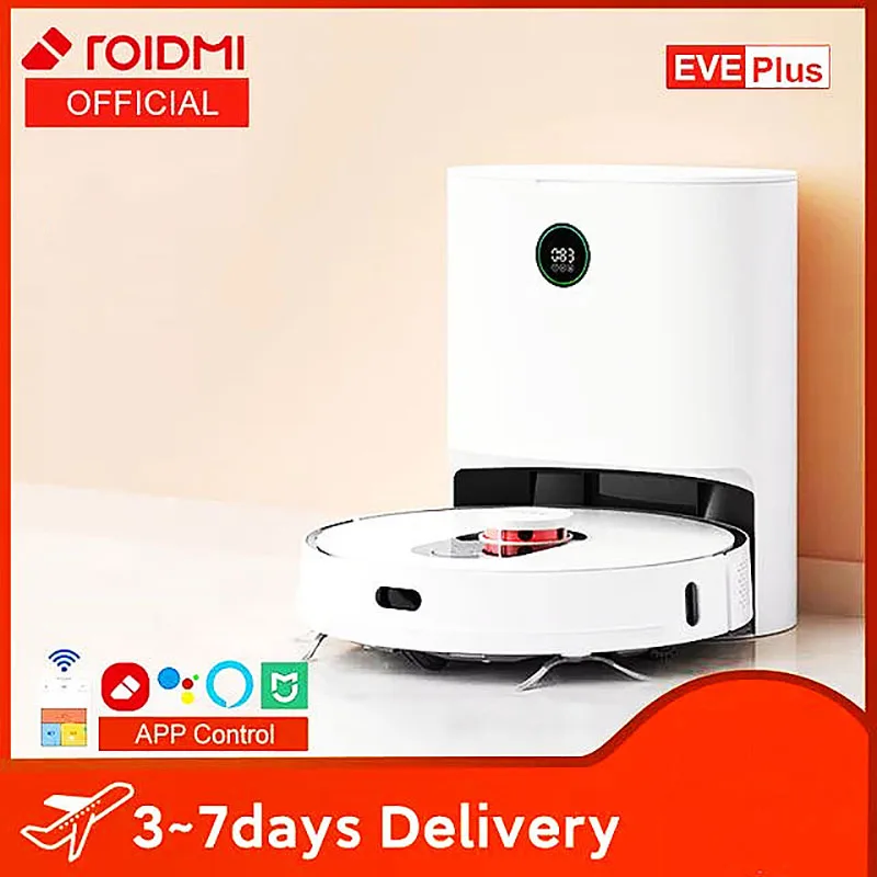 

Global Version ROIDMI EVE Plus Robot Vacuum and Mop Cleaner with Smart Dust Collection Support Google Assistant and Alexa APP