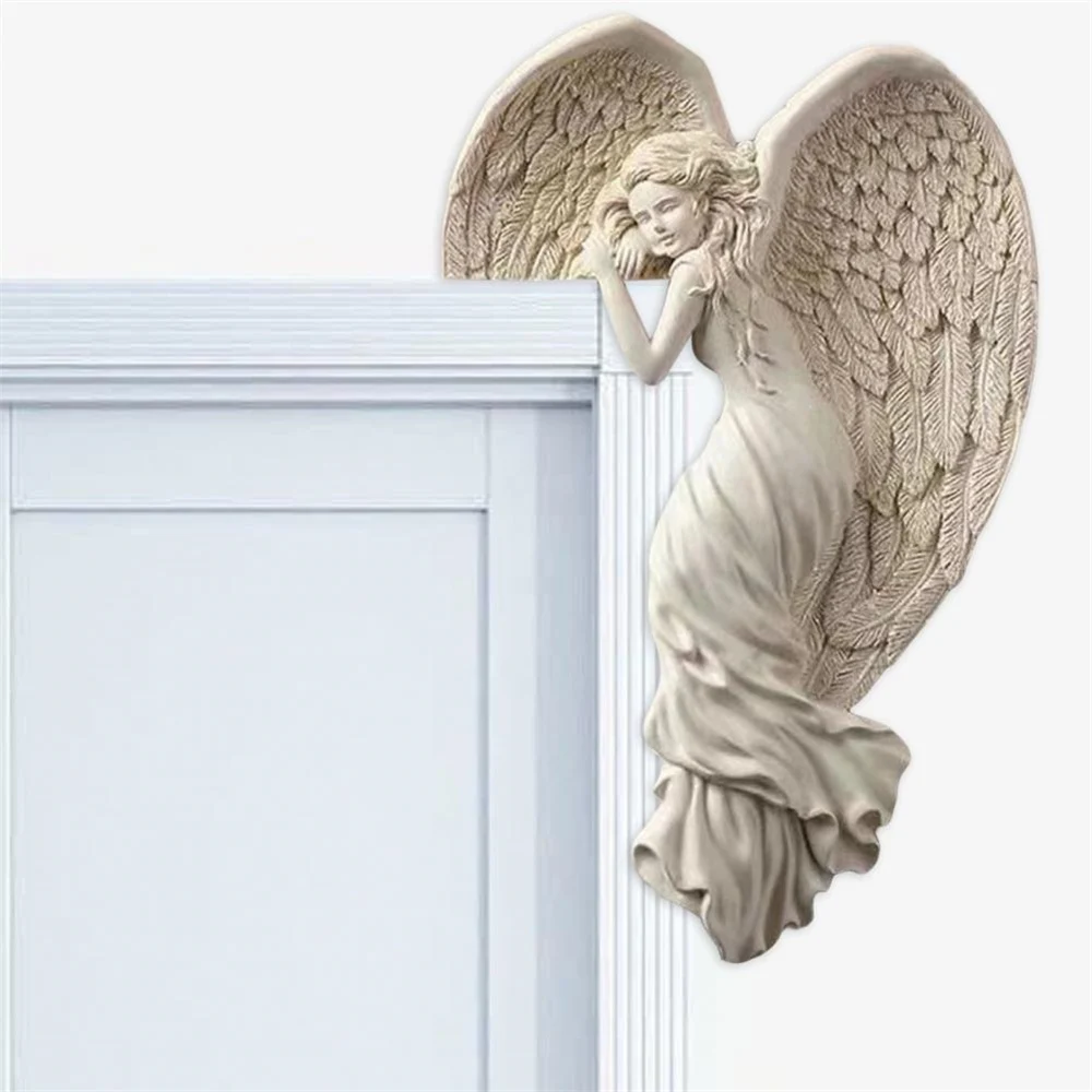 

Resin Ornaments Resin Decorative Door Frame Water Proof Retro White And Elegant Home Decorations Angel Ornaments European Style