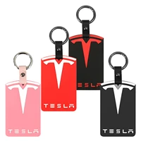 key card cover for tes la model 3 silicone car key card holder protector cover key chain for model 3 keychain clip card holder