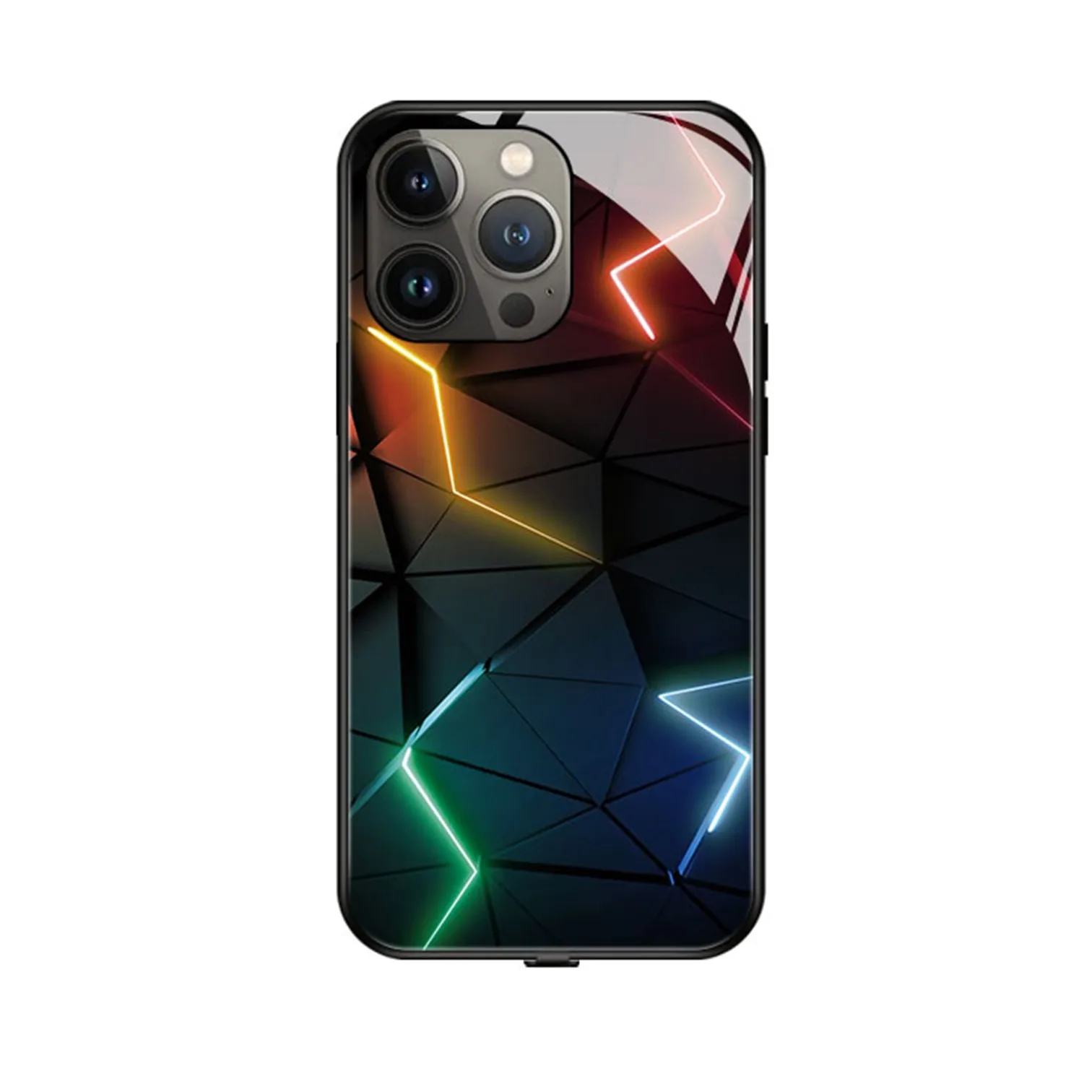 Luxury Geometry LED Light Glowing Luminous Phone Case for OnePlus 6 6T 7 7T 8 8T 9 9T 10 ACE Nord 2 N10 N20 N200 Pro Cover