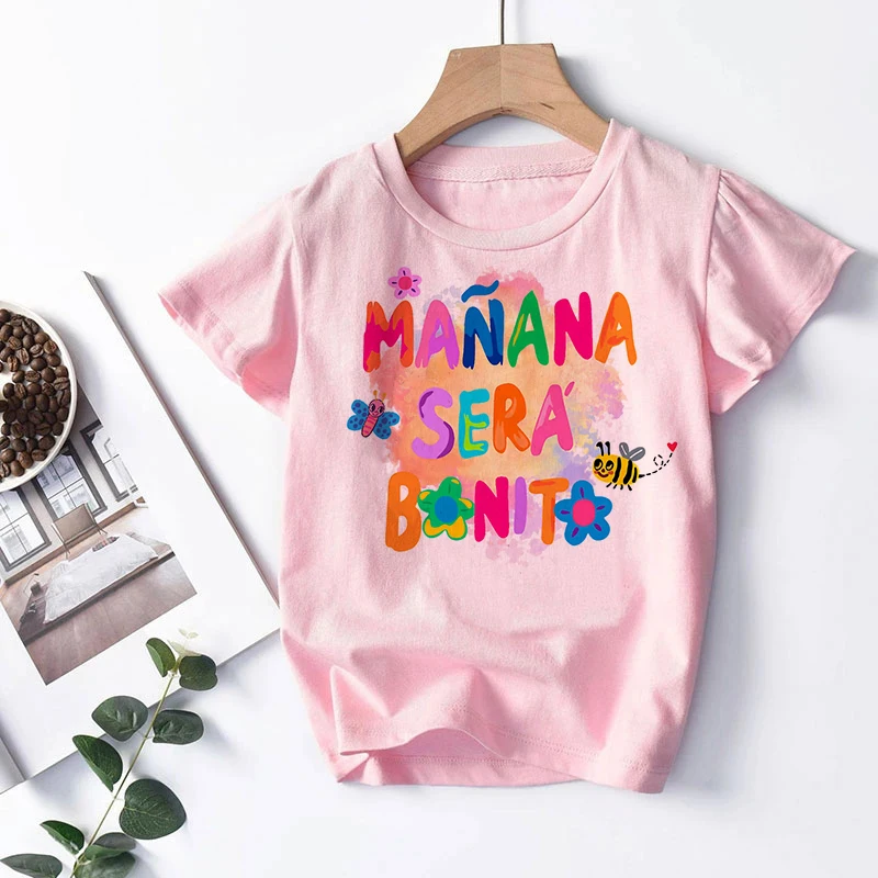 Детская розовая футболка с изображением Манны серы Бонито Карол G-бихот детская