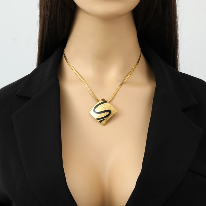 Золотое минималистичное геометрическое ожерелье EILIECK из нержавеющей стали 316L