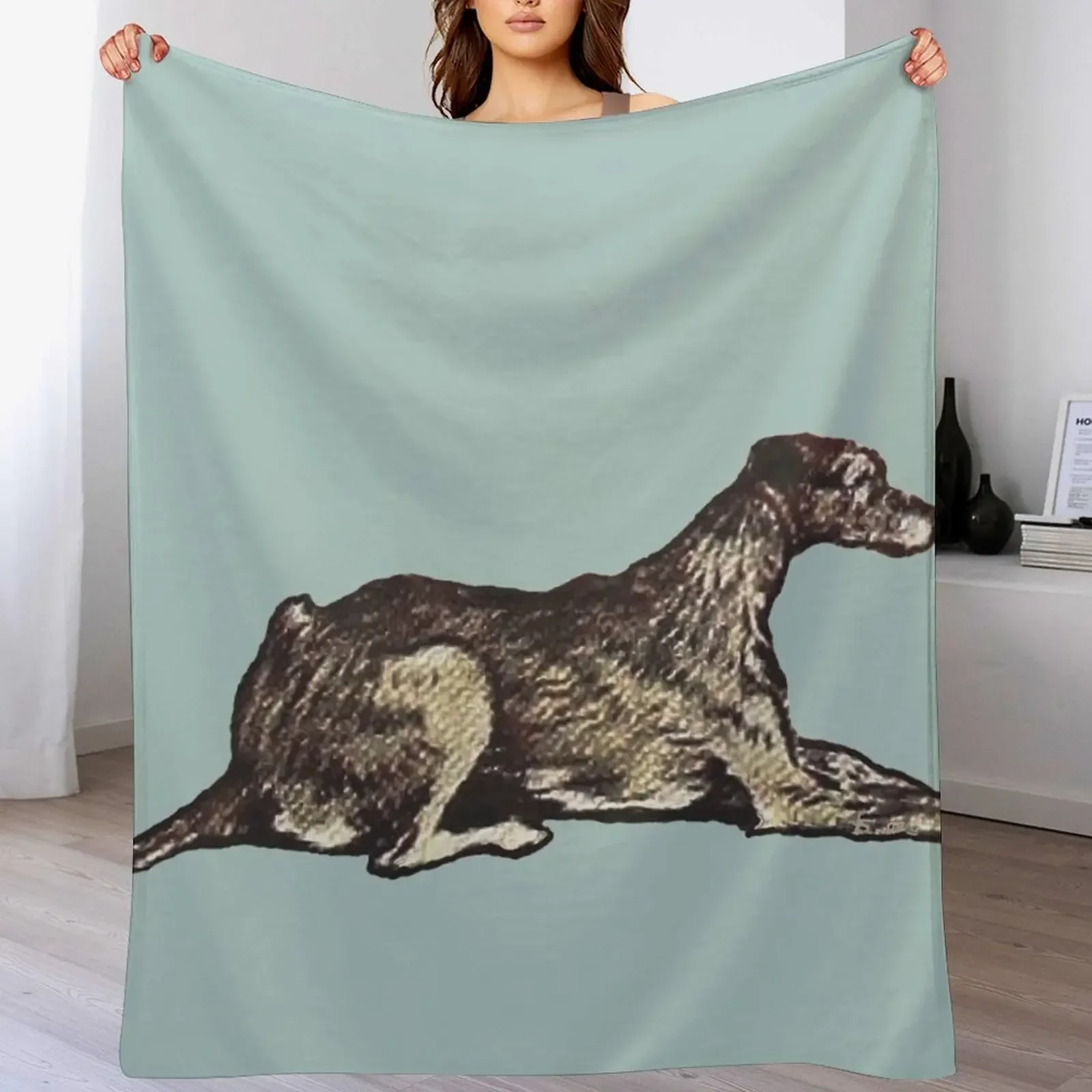 Одеяло Cecil Aldin- Deerhound движущееся роскошное утолщенное для декоративного дивана