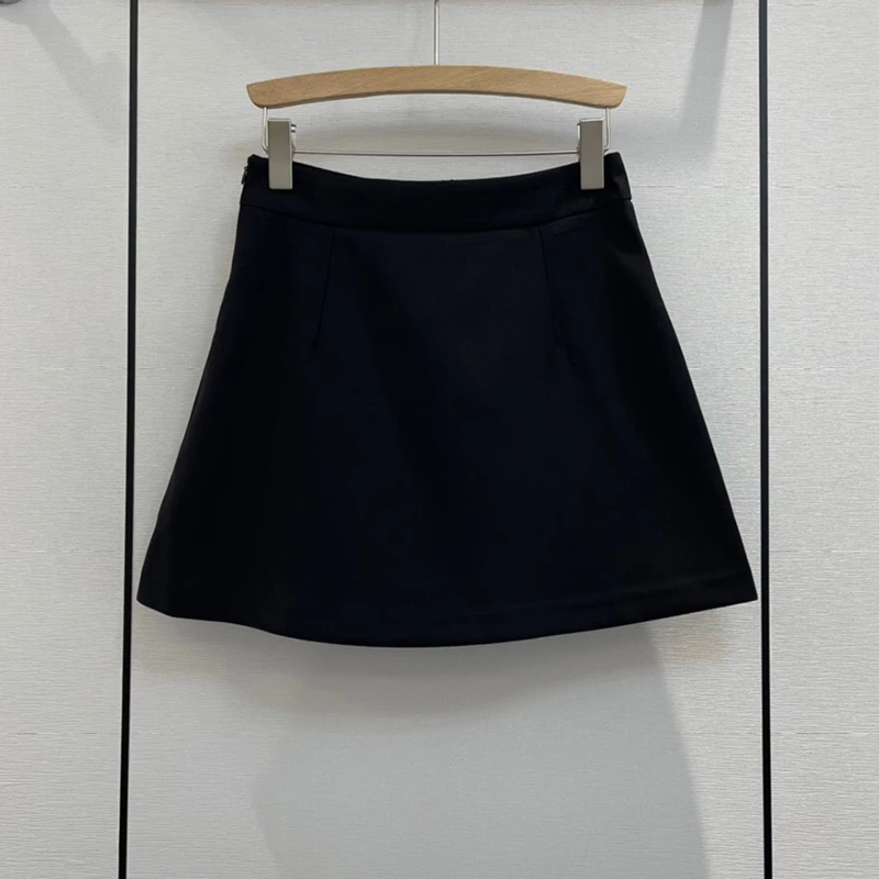 Женская плиссированная мини-юбка черно-белая трапециевидная юбка с высокой