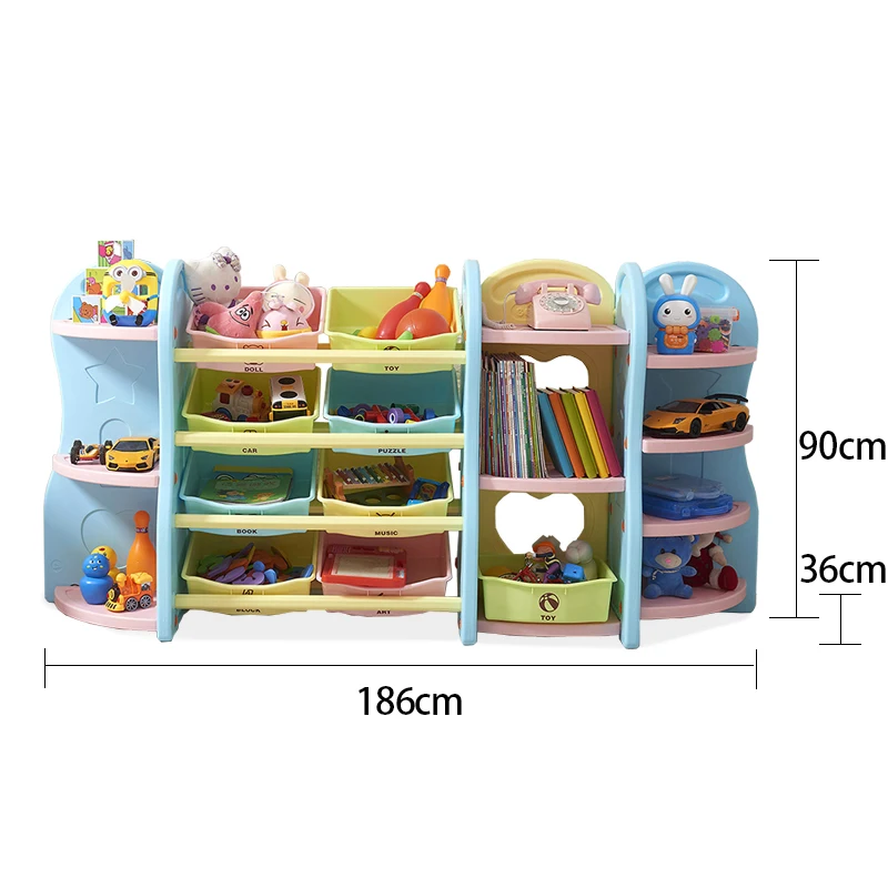 

Custom High Quality Toy Cabinet Shelf Storage Plastic Toy Bin Organizer
