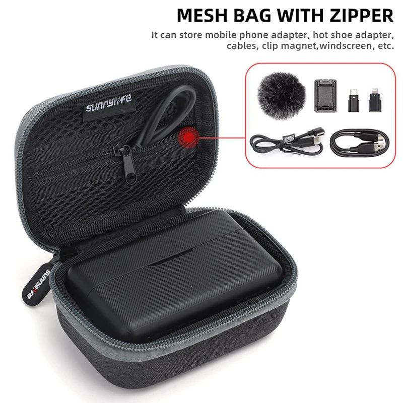 SUNNYLIFE подходит для сумки хранения DJI Mic беспроводного микрофона портативного