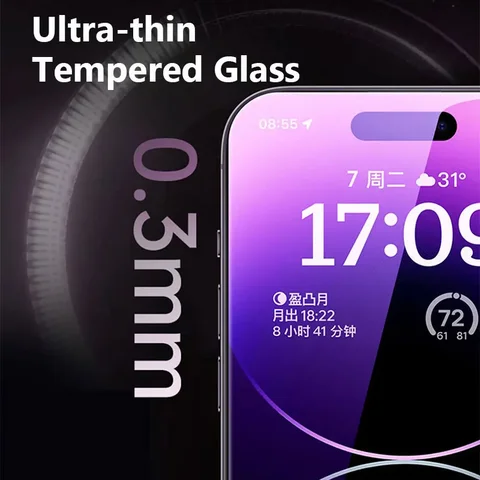Закаленное стекло HD для iPhone 11-17 Pro Max, защитное стекло для экрана — изображение товара