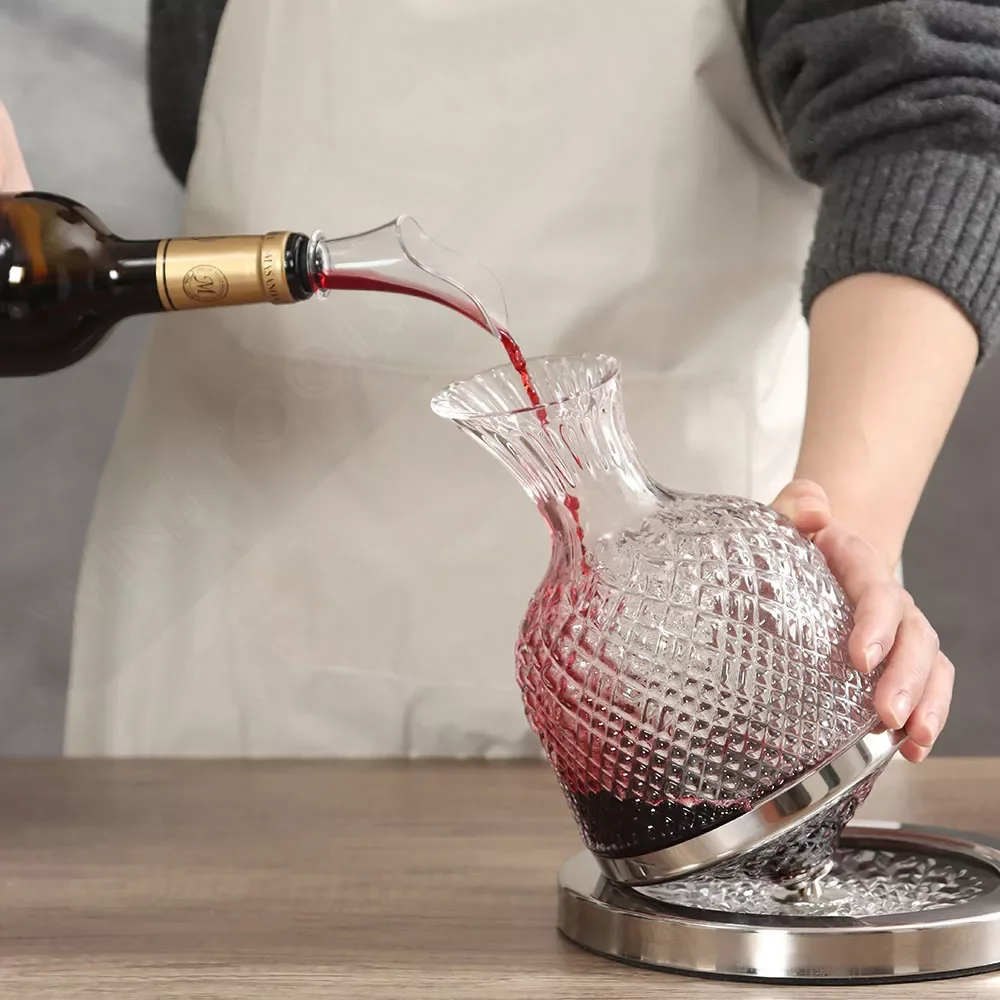 

Crystal GlassRotating Decanter Creative Top Tumbler High-end Wine Dispenser Jug Gift Bar Party Home Decor Art Glassware
