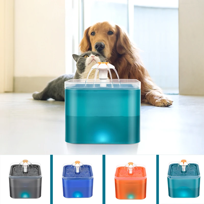 

Автохронизация, фонтан со светодиодной подсветкой, Usb, водяной фонтан для кошек, рециркуляция воды