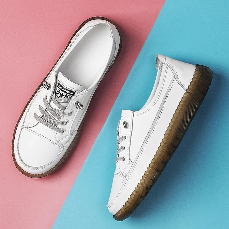 2022 New Women Genuine Leather Sneakers Spring High-top Casual Shoes Autumn First Layer Cowhide Ladies High Top Vulcanized |