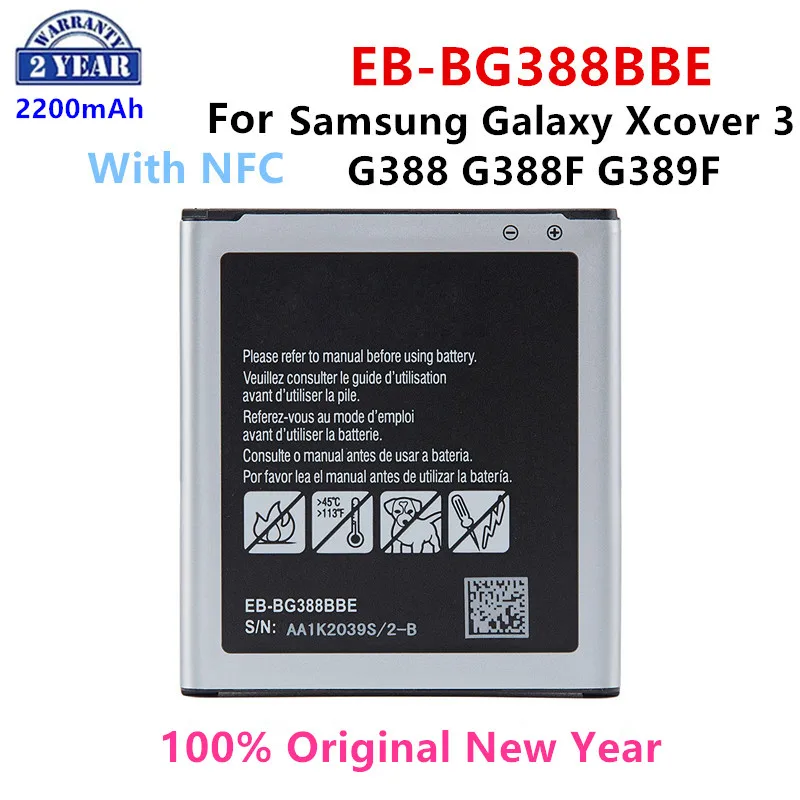 

100% Orginal EB-BG388BBE Replacement 2200mAh Battery For Samsung Galaxy Xcover 3 SM-G388 G388F G389F Batteries With NFC