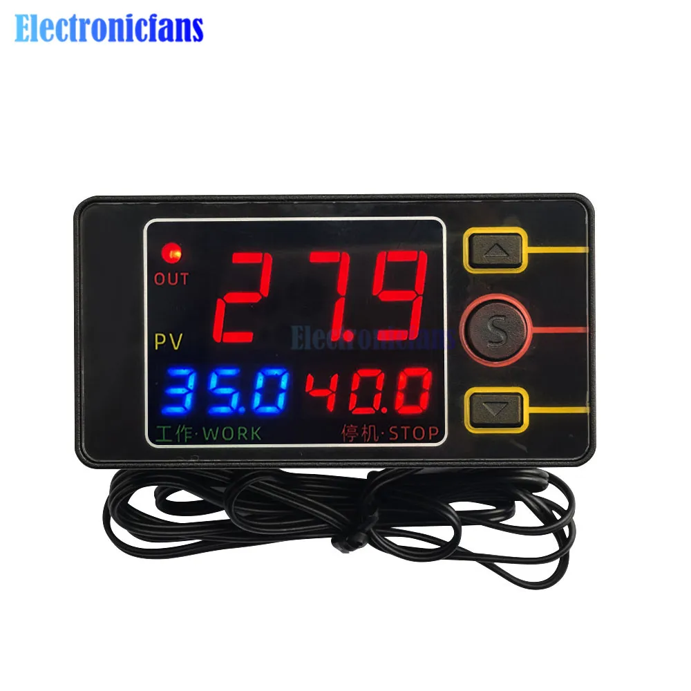 

DC12V DC24V AC110-220V TS4586 Temperature Time Control Relay Digital Display Normally Open Relay NTC 10K3950 1% Waterproof Probe