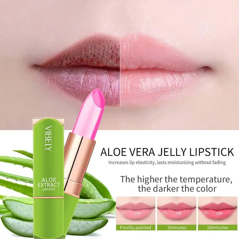 

Aloe Lipsticks Temperature Color Change Lip Care Lip Gloss Repair Moisturizing Lip Balm Aloe Lip Care Jelly Lipstick