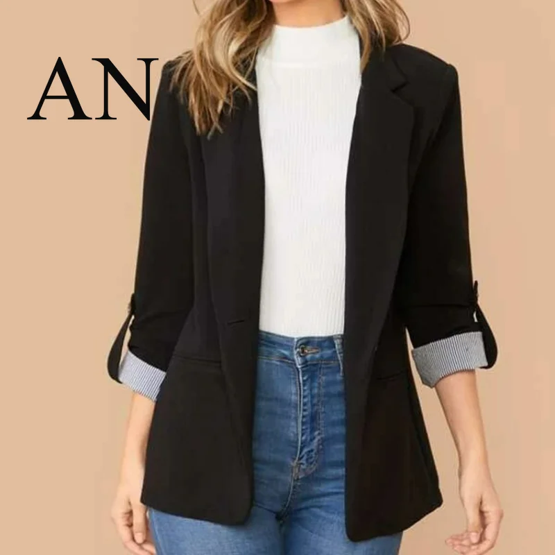 

Autumn and Winter 2022 Fashion Splicing Lapel Slim Cardigan Temperament Suit Coat Blazer Mujer Chic and Elegant Woman Jacket