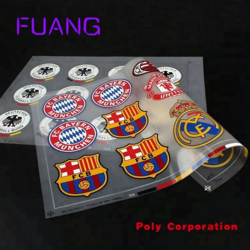 Wholesale Custom Logo Plastisol Soft Silicone Heat Transfers Sticker for Soccer Clothing