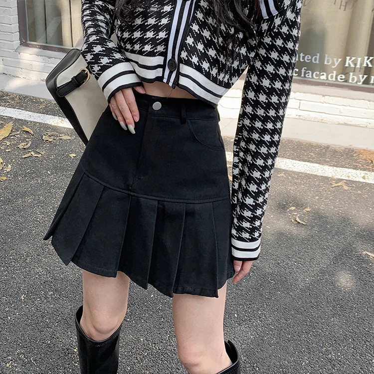 

Pleated Skirt High Waist and Slim A-line Skirt Harajuku Skirt Pleated Mini Skirt Skater Skirt Korean Style Pleated Skirt