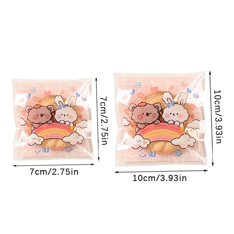 100 шт./партия пластиковые пакеты для печенья и конфет