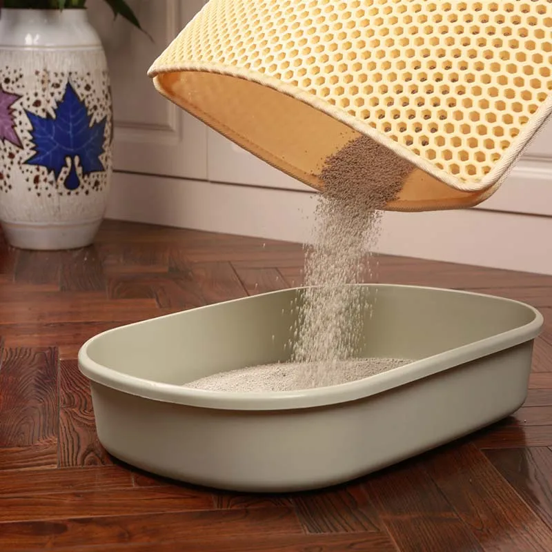 Rectangle Waterproof Cribriform Cat Litter Mat EVA Pet Trapping Holder Cats Bottom Non-slip Puppy Pad Floor | Дом и сад
