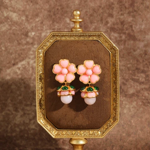 Серьги-капельки LOVE GREEN LIVE GREEN из камня