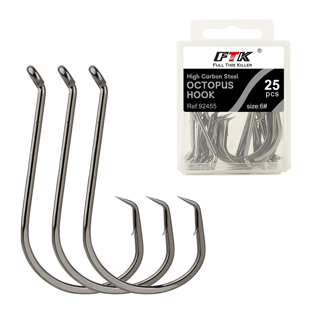 25- 50шт высокоуглеродистая сталь Octopus крюк 92455 морских рыболовных крючков колючая