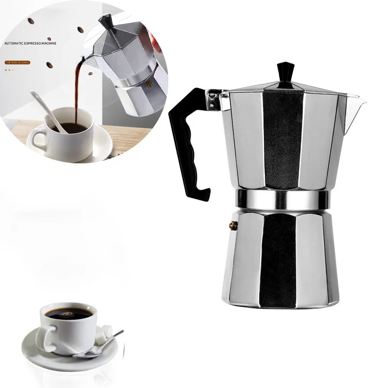 

Moka Pot Italian Coffee Machine Espresso Aluminum Geyser Coffee Maker Kettle Latte Stove Classic Coffee Barista Accessories600ml