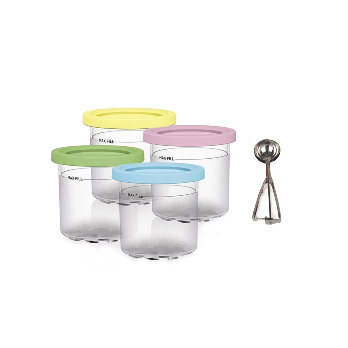 

4 Pack for Ninja XSKPLID2CD,Compatible with for NC299AMZ and NC300S Series Cream Ice Cream Makers 1 Pint