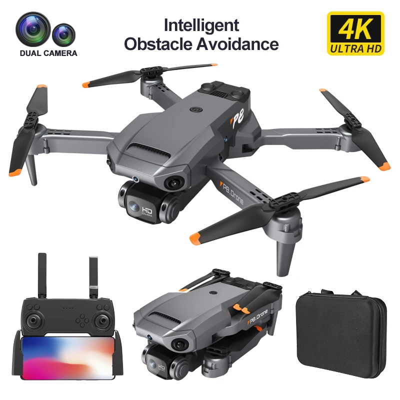 

P8 Drones With Dual Camera Hd 4k Professional Drone Remoto Control Optical Flow Rc Plane Quadcopter Foldable Helicopter Kids Toy