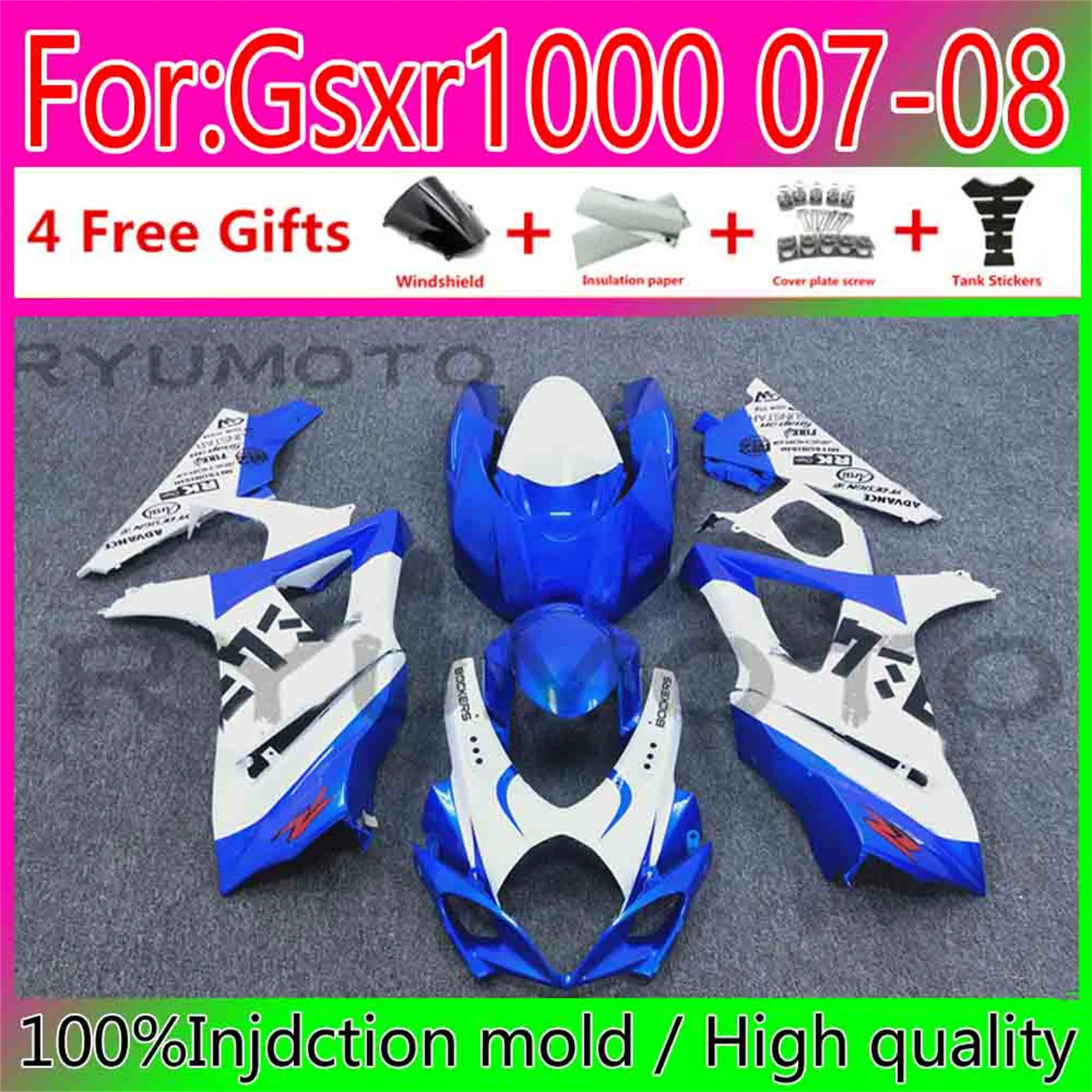 

New Motorcycle Injection Fairing For Suzuki GSX-R1000 K7 07 08 GSXR1000 GSXR 1000 K7 GSXR1000 2007 2008 Fairings
