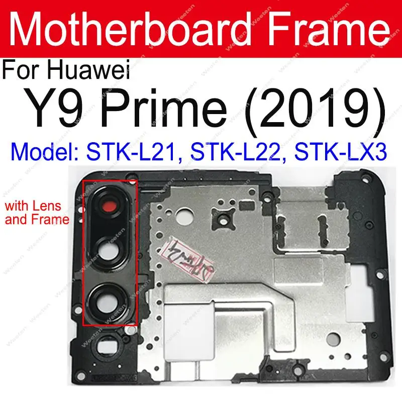 

For Huawei Y9 Prime 2019 Back Motherboard Cover Rear Cover on Mainboard with Lens Frame Repair Parts