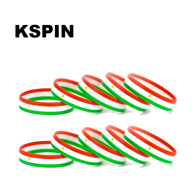 

KURDISTAN Flag Silicone Rubber Bracelets Sports Wrist Band Bangle for Women Men