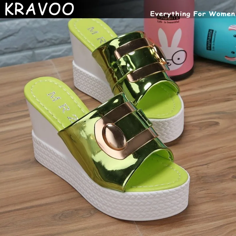 

KRAVOO Women Shoes Peep Toe Casual Sandals Wedge Heel Thick Slippers Women Outdoor Beach Women's Sandal Summer 2023 New Shoes
