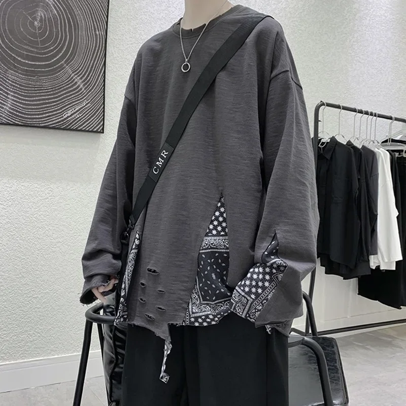 Мужская Весенняя Толстовка большого размера Модный пуловер одежда в стиле