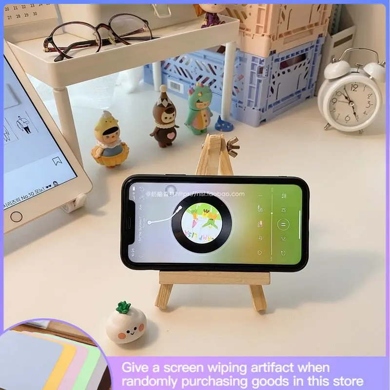 

Wooden Mobile Phone Holder Creative Tripod Small Easel Desktop Decoration Watch Drama Reading Bracket Tablet Universal Simple