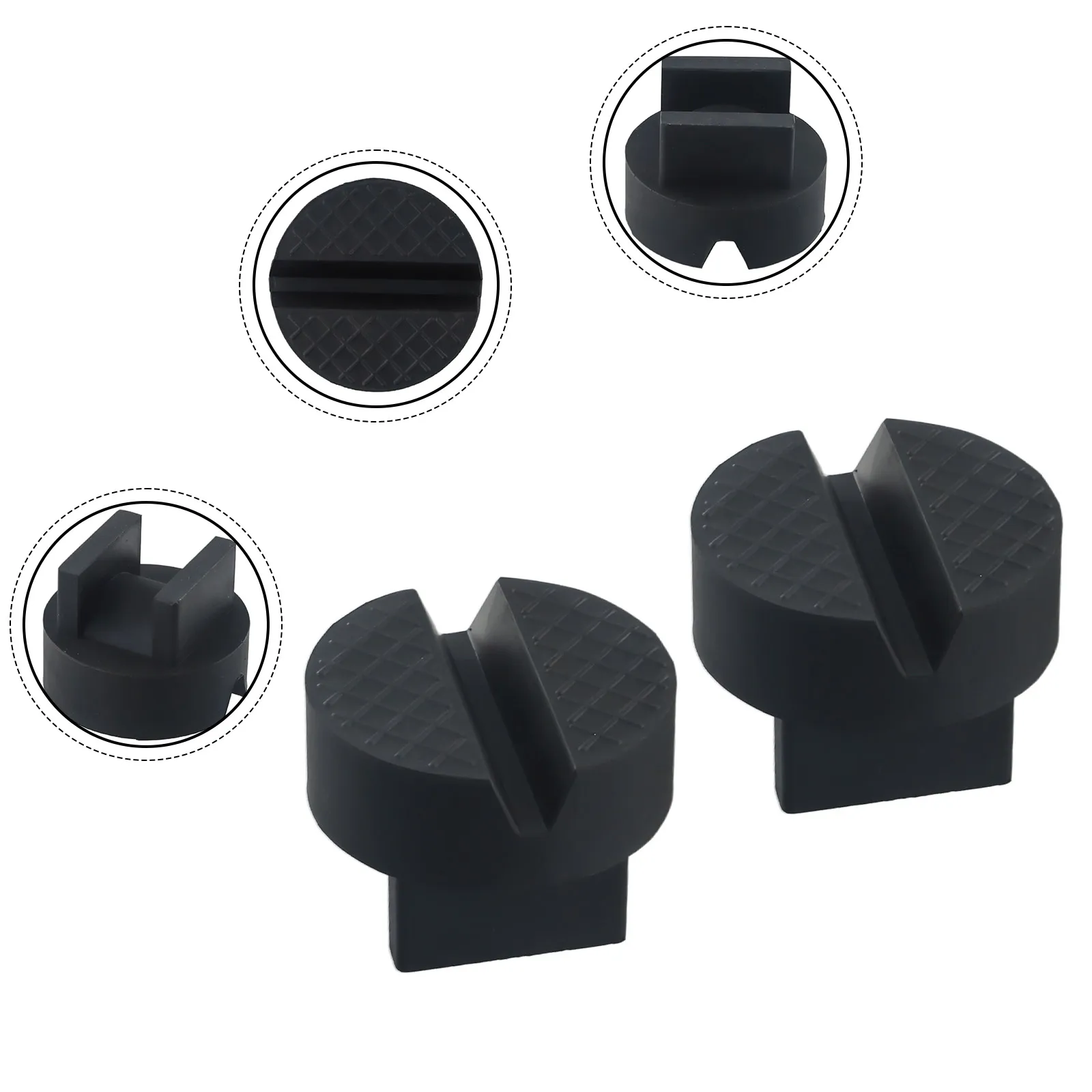 Фото 2 шт. резиновые прокладки для подкатных подъемников (2Pcs Weld 3 Tonne Jack Rubber Slotted) с черной рамой, практичные в использовании, для рельсовых систем, 2Pcs 2pcs Weld 3 Tonne Jack Rubber Slotted №1