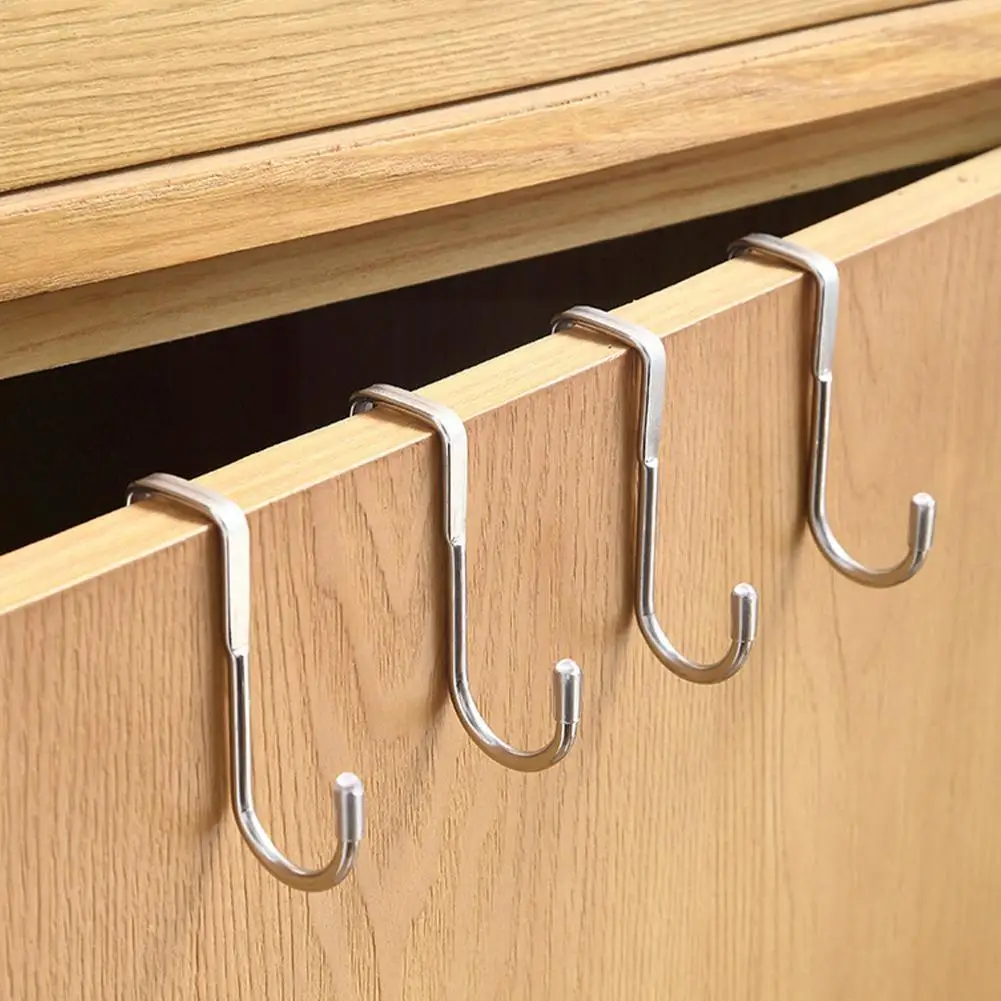 

4pcs Multifunction Steel Round S Shaped Dual Cabinet Hanger Storage Organizer Clothes Holder Hook Kitchen Hooks C1r9
