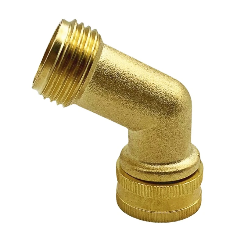 

Connector Oil Water Gas Plumbing Pipe Fitting Quick Adapters50° Hose Elbow 3/4" Male Thread to 3/4" Female Thread Brass Elbow