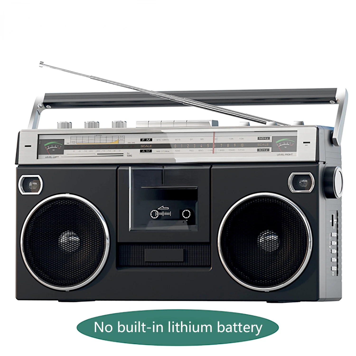 Old-fashioned Nostalgic 80s Retro Stereo Cassette Recorder Radio