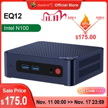 Beelink EQ12 Intel 12th N100 DDR5 EQ12 Pro N305 Mini PC 8GB 500GB NVME SSD Dual Lan Type C Gaming Computer VSMini S12 Pro