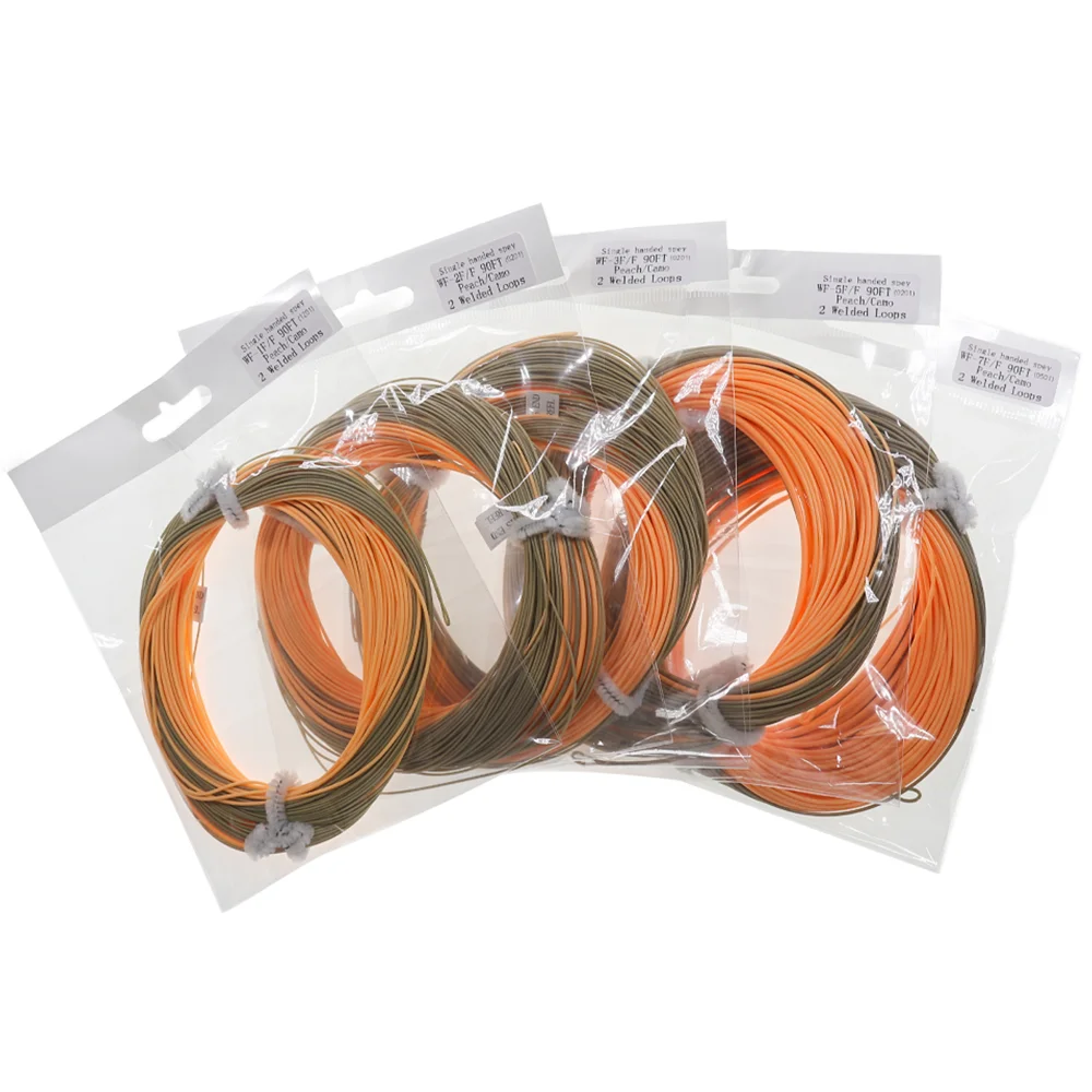 Фото Wifreo 9FT WF-1F ~ 8F Одноручная леска Spey Fly Line Плавающий вес Насадка для стрельбы вперед Леска для ловли нахлыстом Двухцветные сварные петли №5
