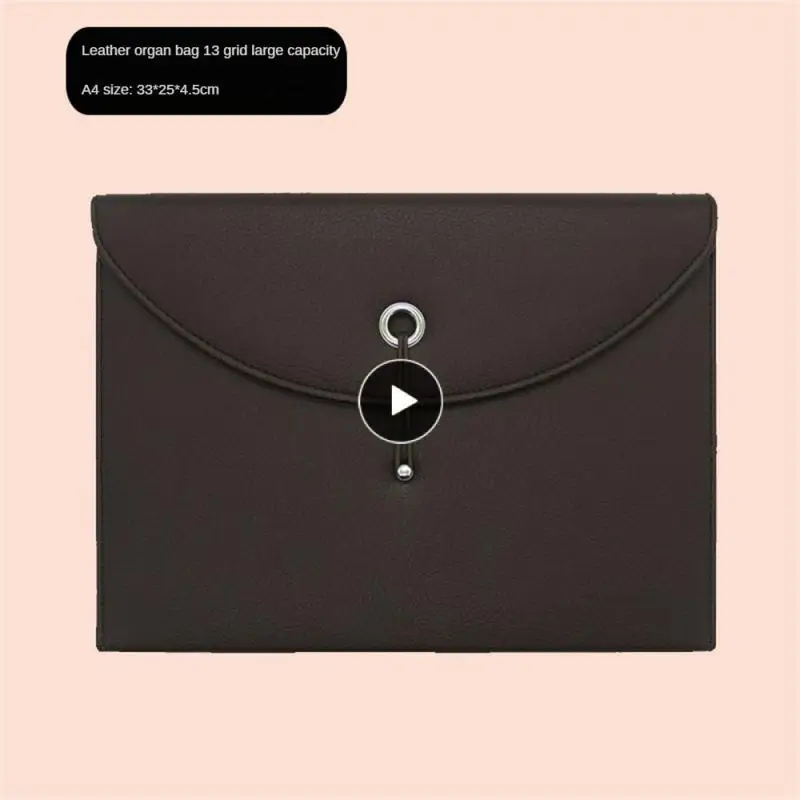 

Leather Bag Practical Business Business Bag Storage Bag Folder Briefcase Large Capacity Prevent Scratches Organ Bag File Holder