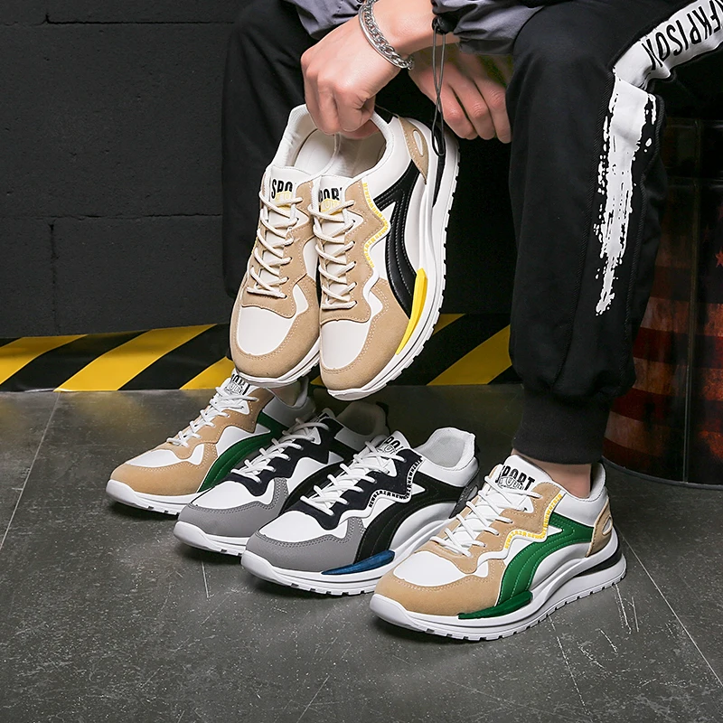 Outdoor Trend Running Sneakers for Men Comfort Hard-wearing Tenis Masculino Anti-skid Lace-up Jogging Shoes Fashion All-match