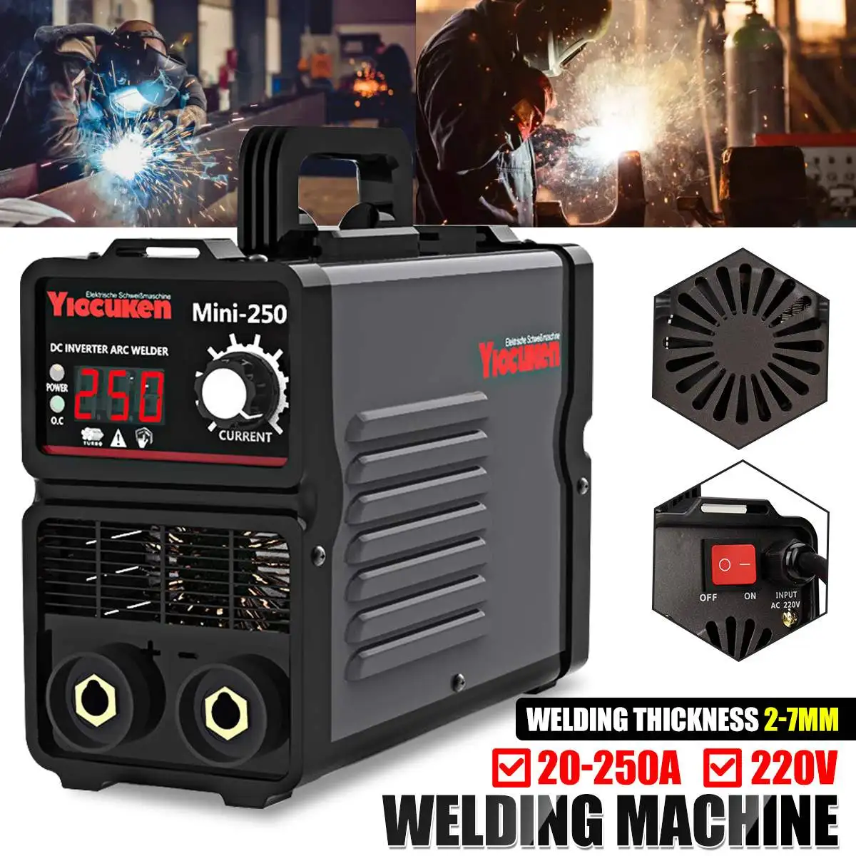 

4000W MMA 20-250A 220V Mini Welding Machine Portable Current Digital Display IGBT Electric Welder Welding Tool MMA Stick Welder