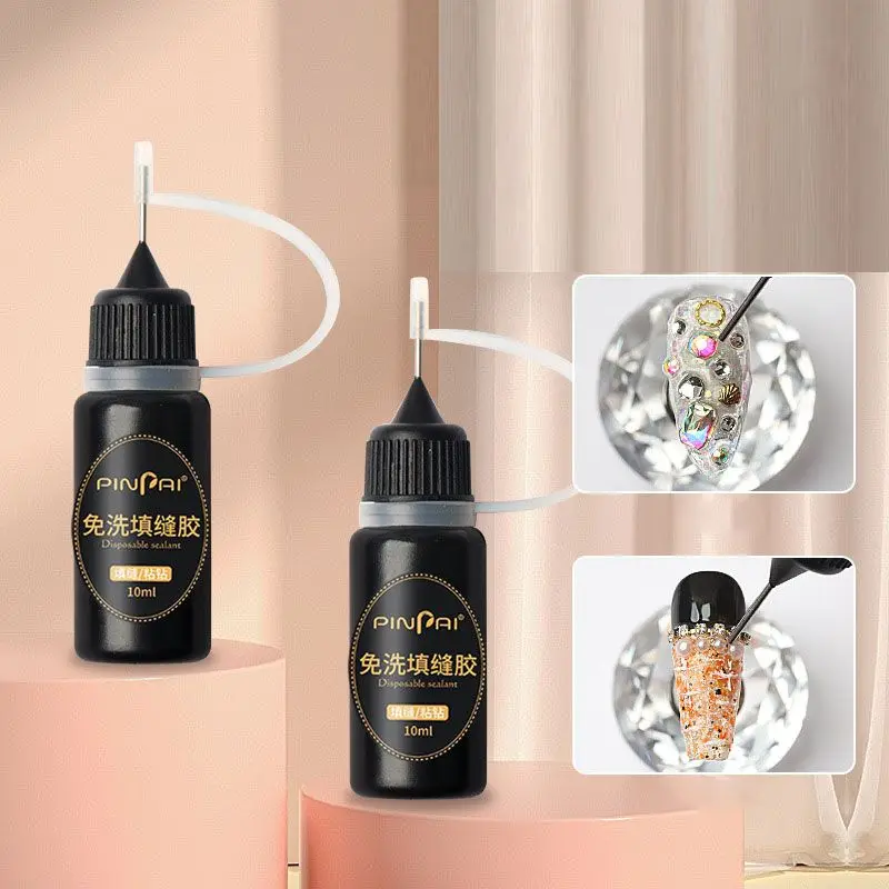 

10 мл/бутылка, клей для уплотнения краев ногтей, улучшение ногтей, без протирания, бесшовный маникюрный салон, Алмазное крепление, усиление, м...