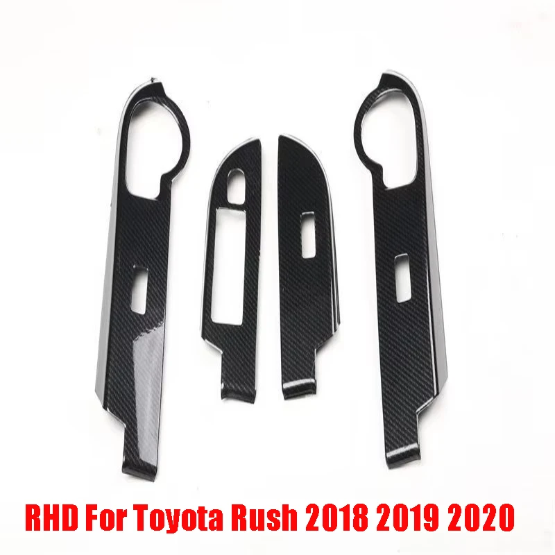 

RHD For Toyota Rush 2018 2019 2020 Car Styling Carbon Fiber Interior Door Window Lift Switch Panel Cover Trim Accessories
