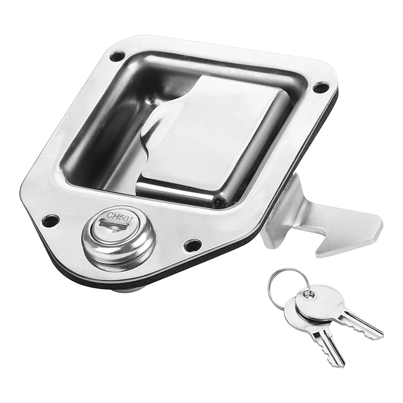 

Trailer Truck Tool Box Handle Latch Rv Baggage Door Lock Replacement Handle 4-3/8X3-1/4In With 2 Keys