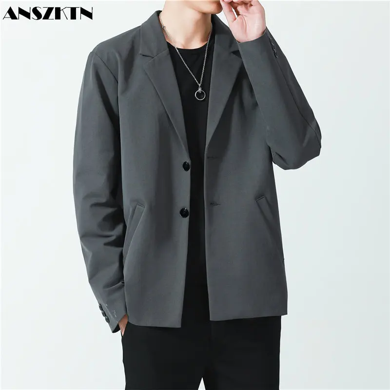 

ANSZKTN Men's trend plankton handsome small suit top single west coat casual suit