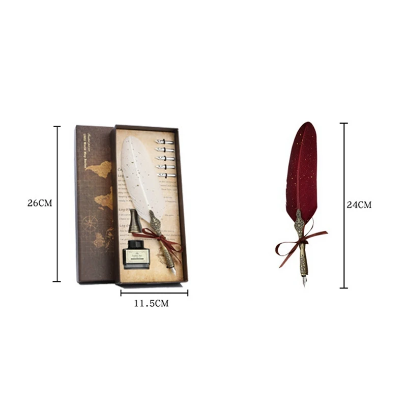 Набор перьевых ручек и чернил винтажная гусиная ручка набор наконечников для